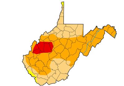 West Virginia drought map