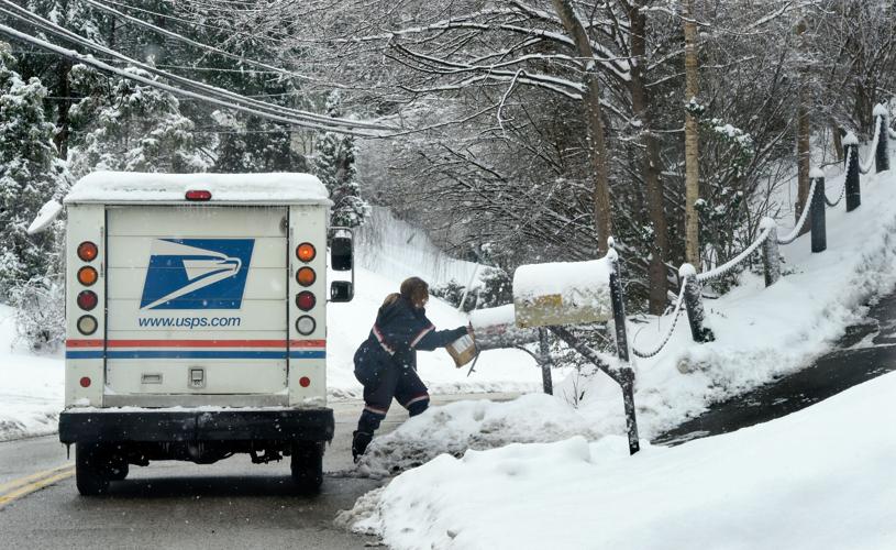 USPS in the winter snow